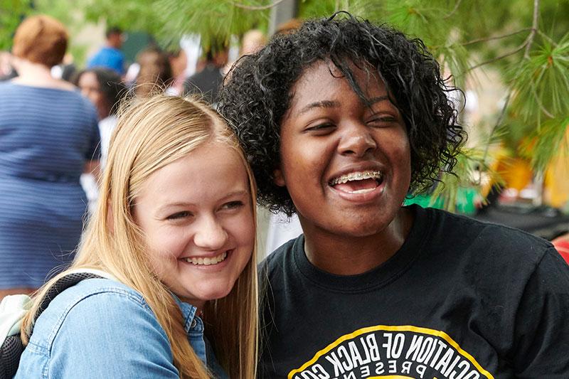 students having fun during involvement fair